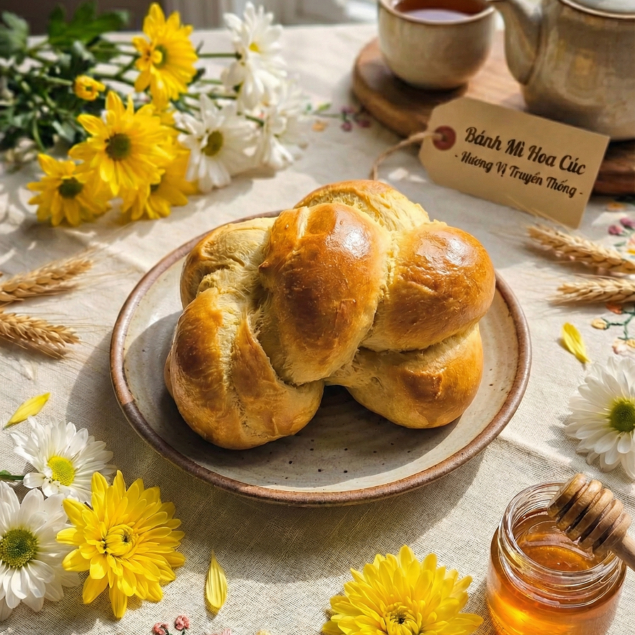 Bánh Mì Hoa Cúc Bơ Pháp